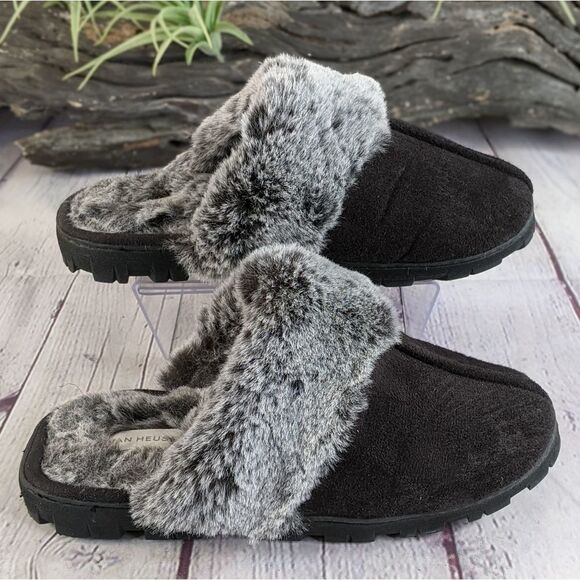 Van Heusen Jessica Premium Memory Foam Fur Scuff Slippers - Picture 3 of 10